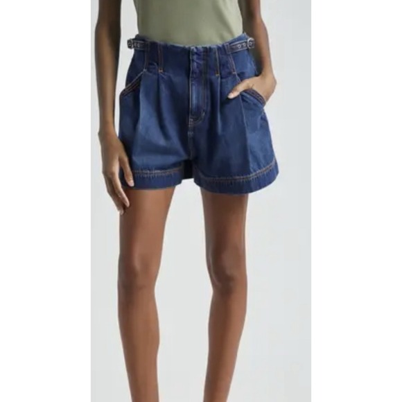 Veronica Beard Pants - Veronica Beard Jaffe High Rise Denim Shorts Sz 26 Mid Wash‎ Pockets designer